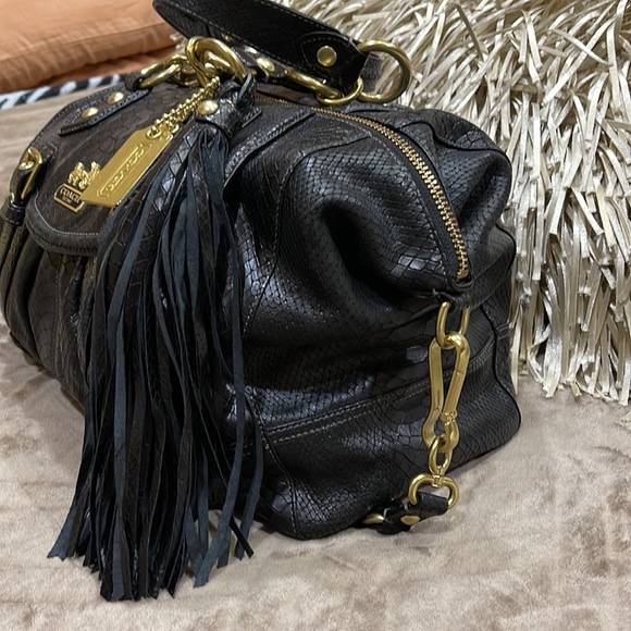 Coach python embossed black handbag❤️❤️❤️ - Picture 3 of 15